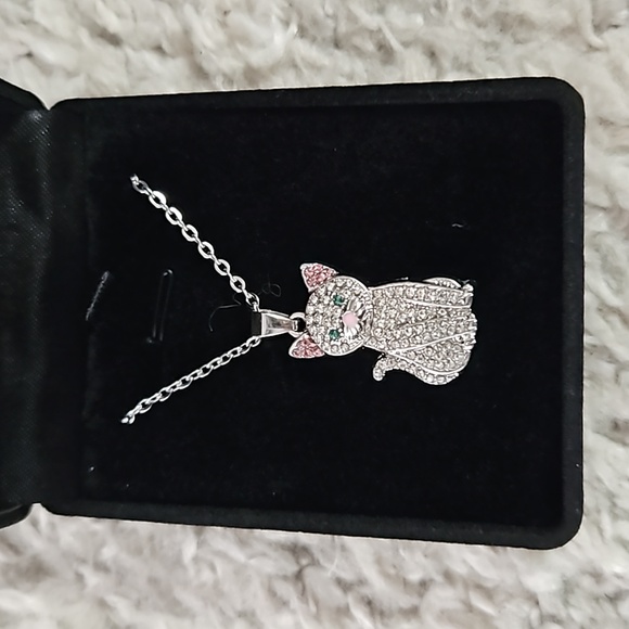 None Jewelry - Silver cat necklace